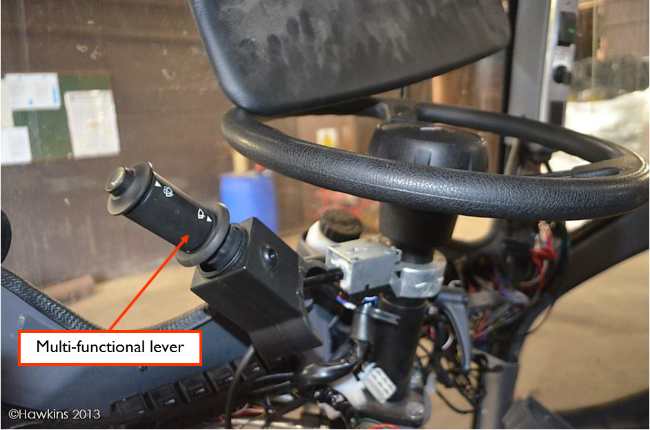 Photograph 3: The multi-functional lever on the exemplar vehicle