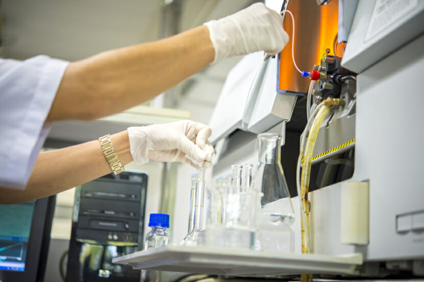 picture of testing samples to identify of flammable liquids