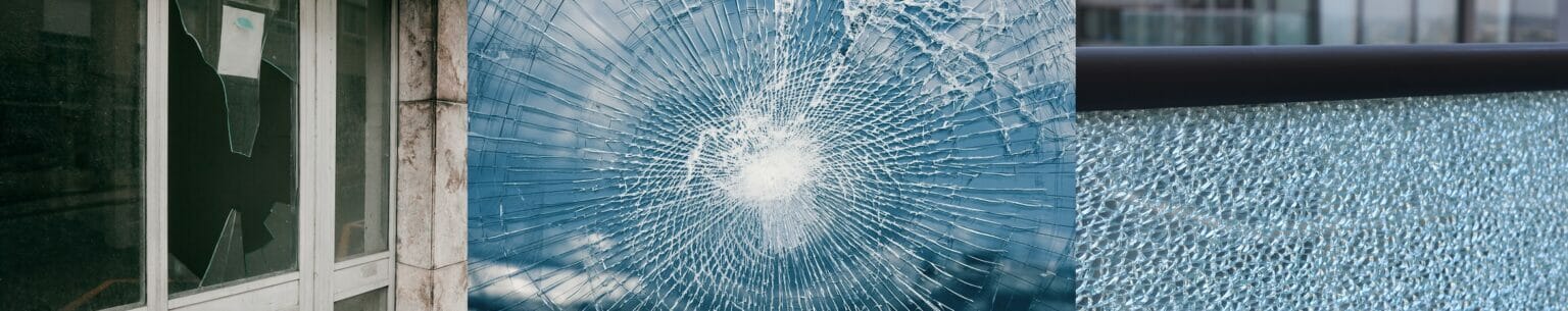 Images of cracked glass and their failure points