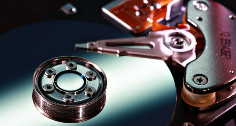 Hard disk close-up