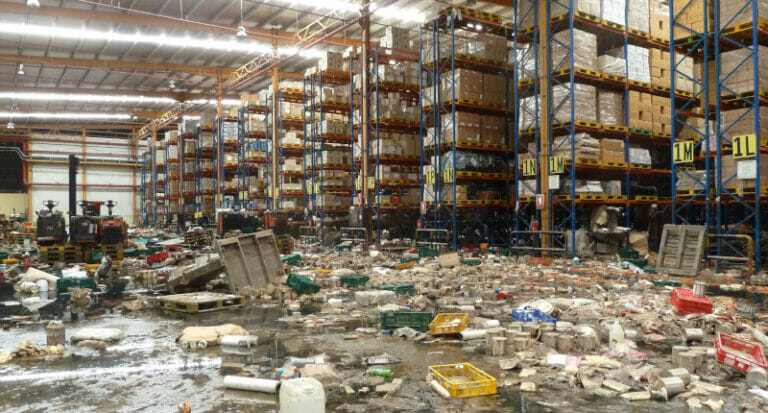 A warehouse that has been highly contaminated and possibly with highly dangerous chemicals