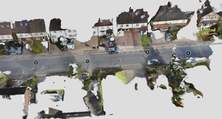 Photogrammetric scan of a residential road