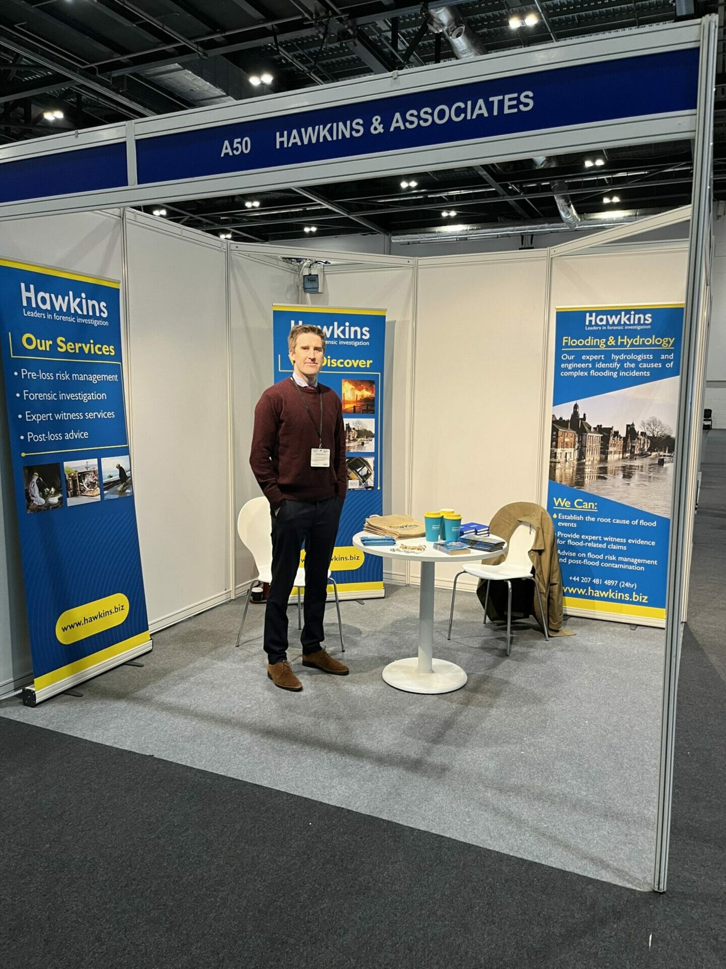 Hydrologist Richard Keightley exhibits at Floodex National Drainage Show