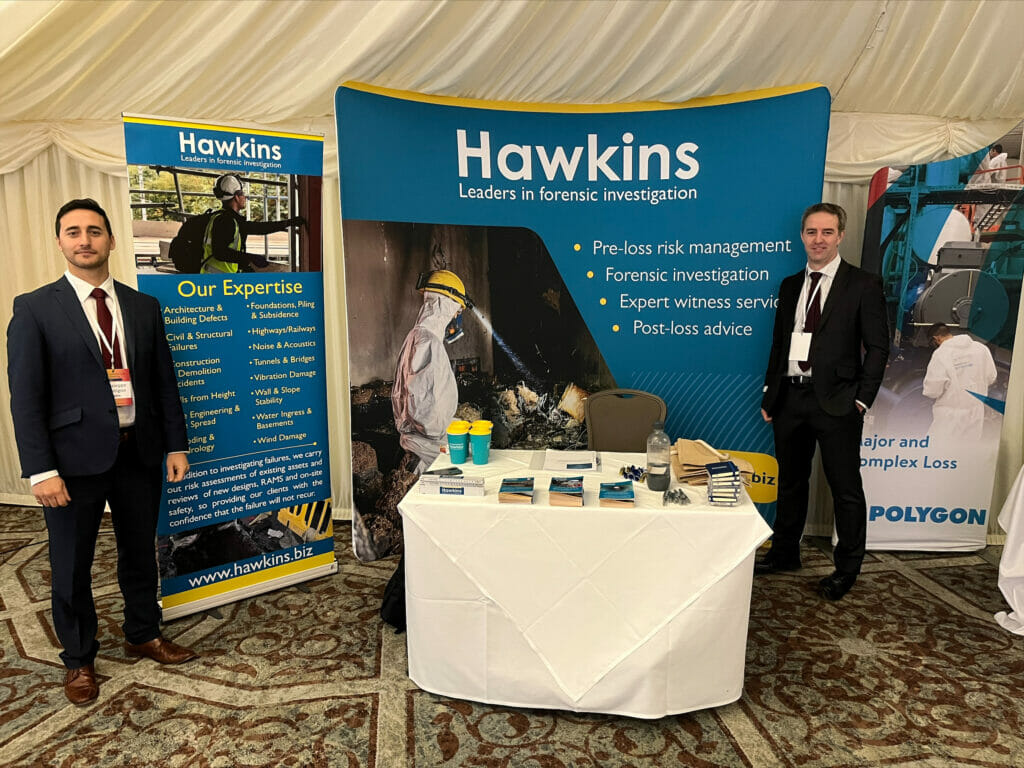 Giuseppe Scatigno (left) and David Reid Rowland (right) exhibiting at the Crawford Major & Complex Loss Technical Briefing