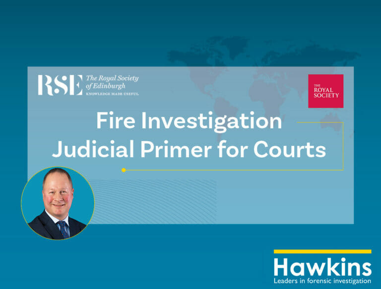 Hawkins news image with a picture of Nick Carey in relation to the Fire Investigation Judicial Primer for Courts