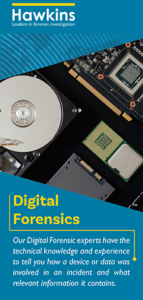 Front cover for our forensic digital brochure