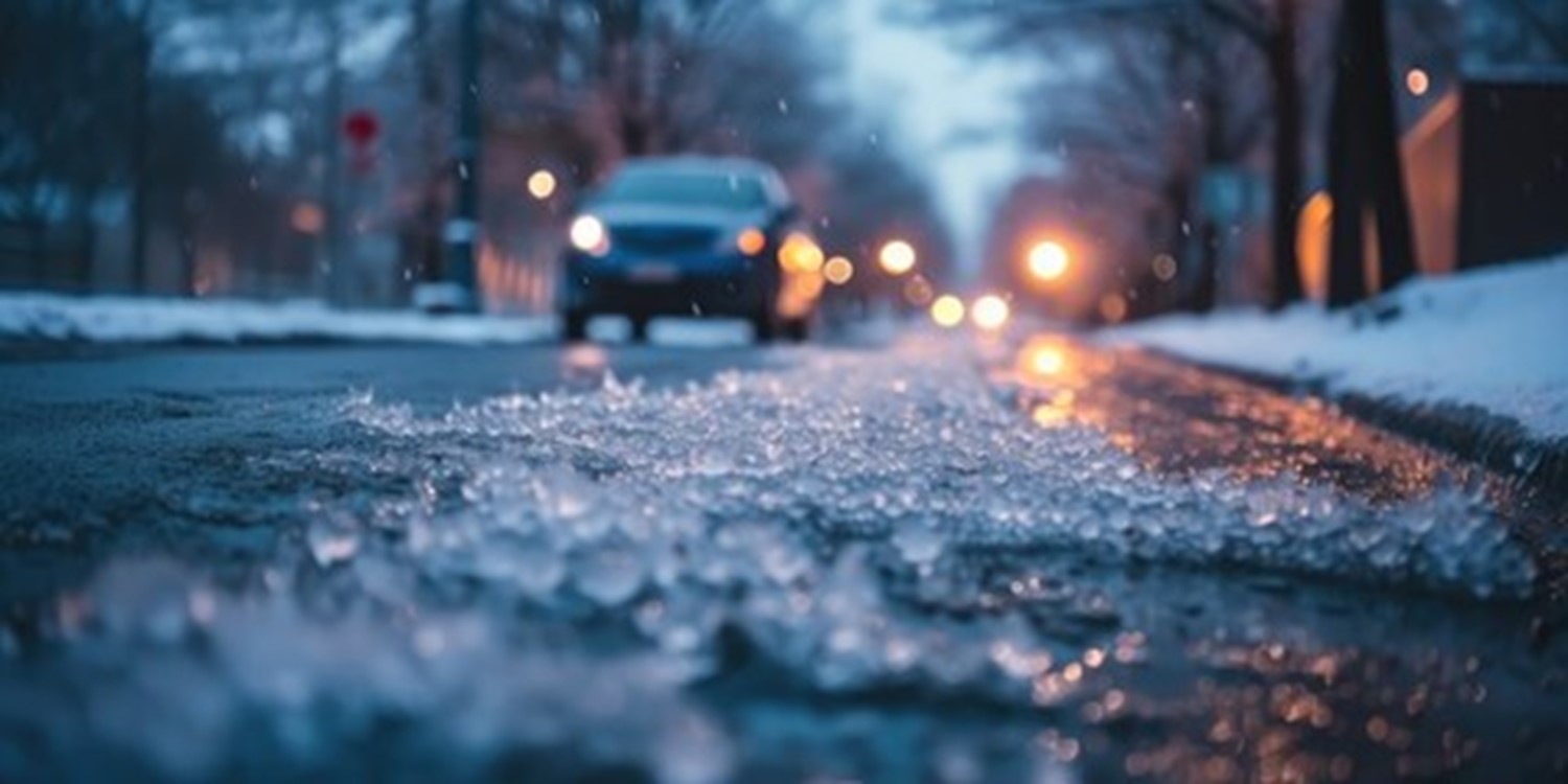 Adobe stock image of car on icy road