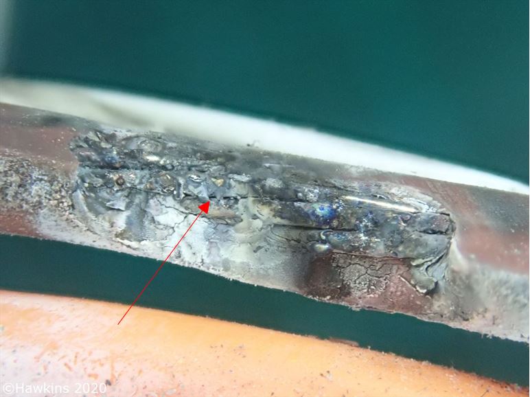 The exposed conductors of the worn cable used in Jon Watkins experiment