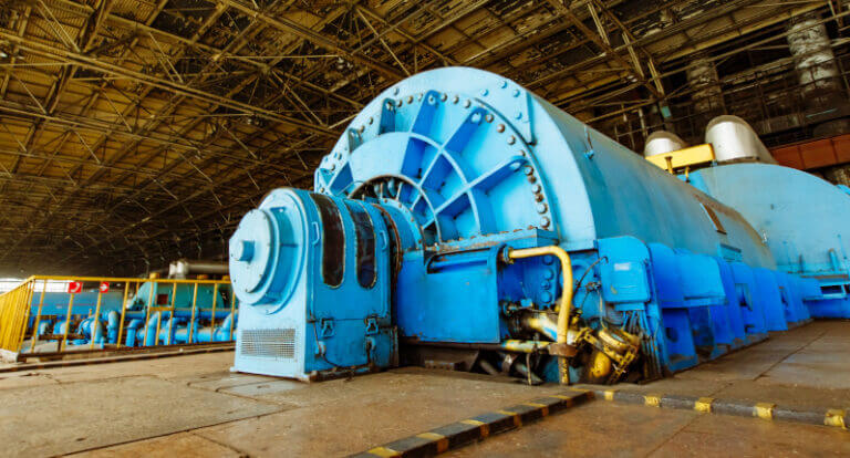 Turbine generator inside a power plant