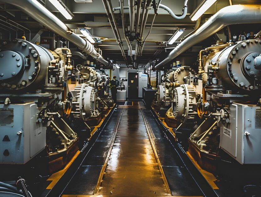 Engine room of a ship