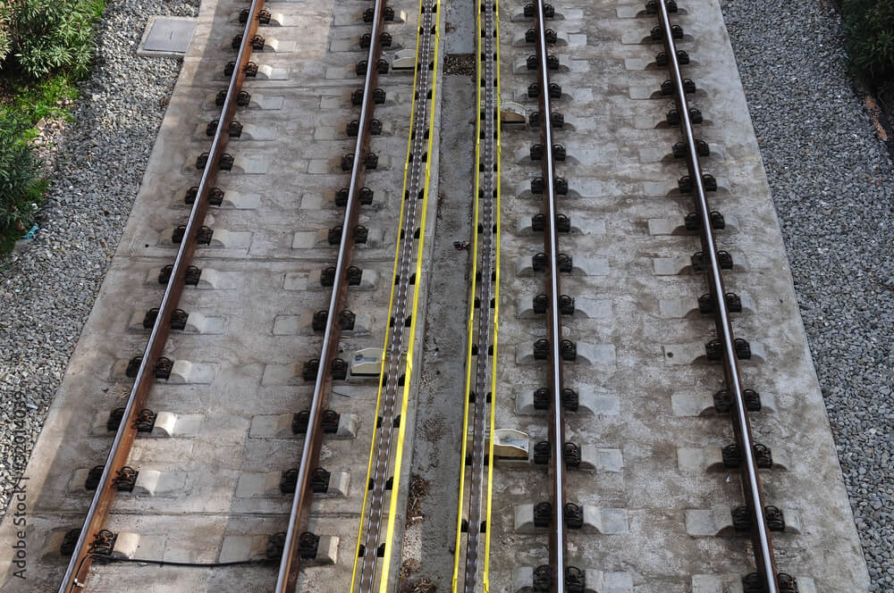 image of a ballastless railway track