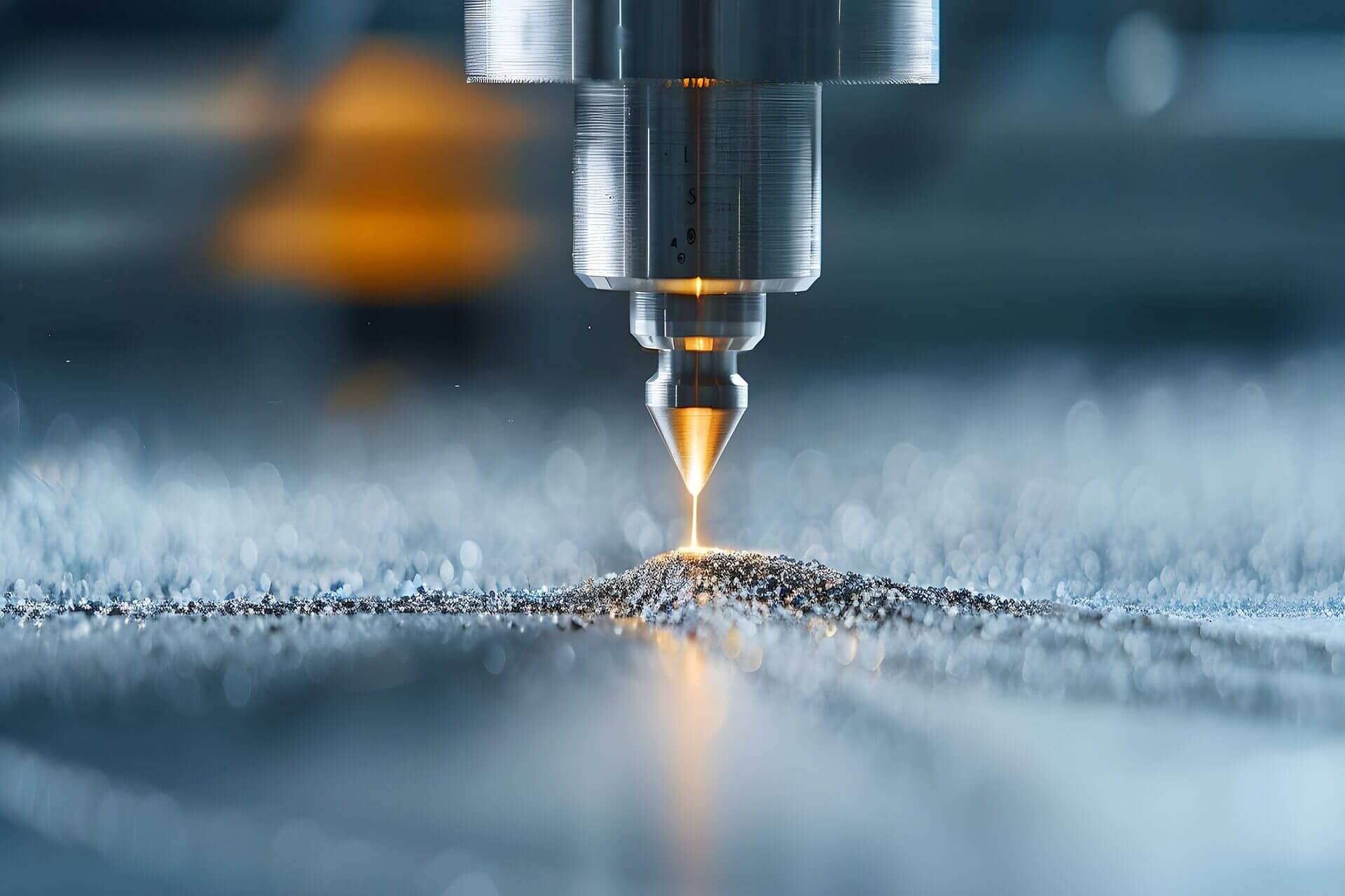 Laser engraving tool carving unknown pattern into metal