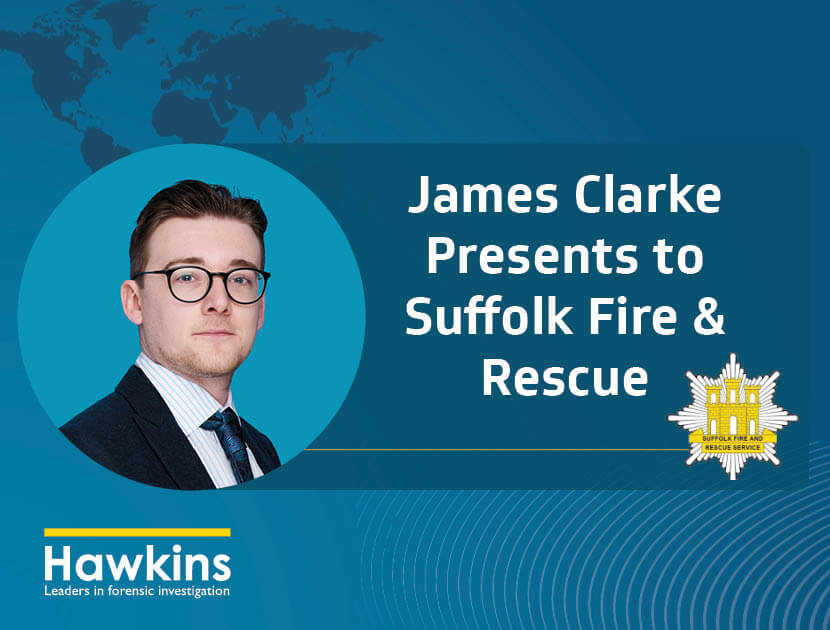 james clarke presents to Suffolk F&R