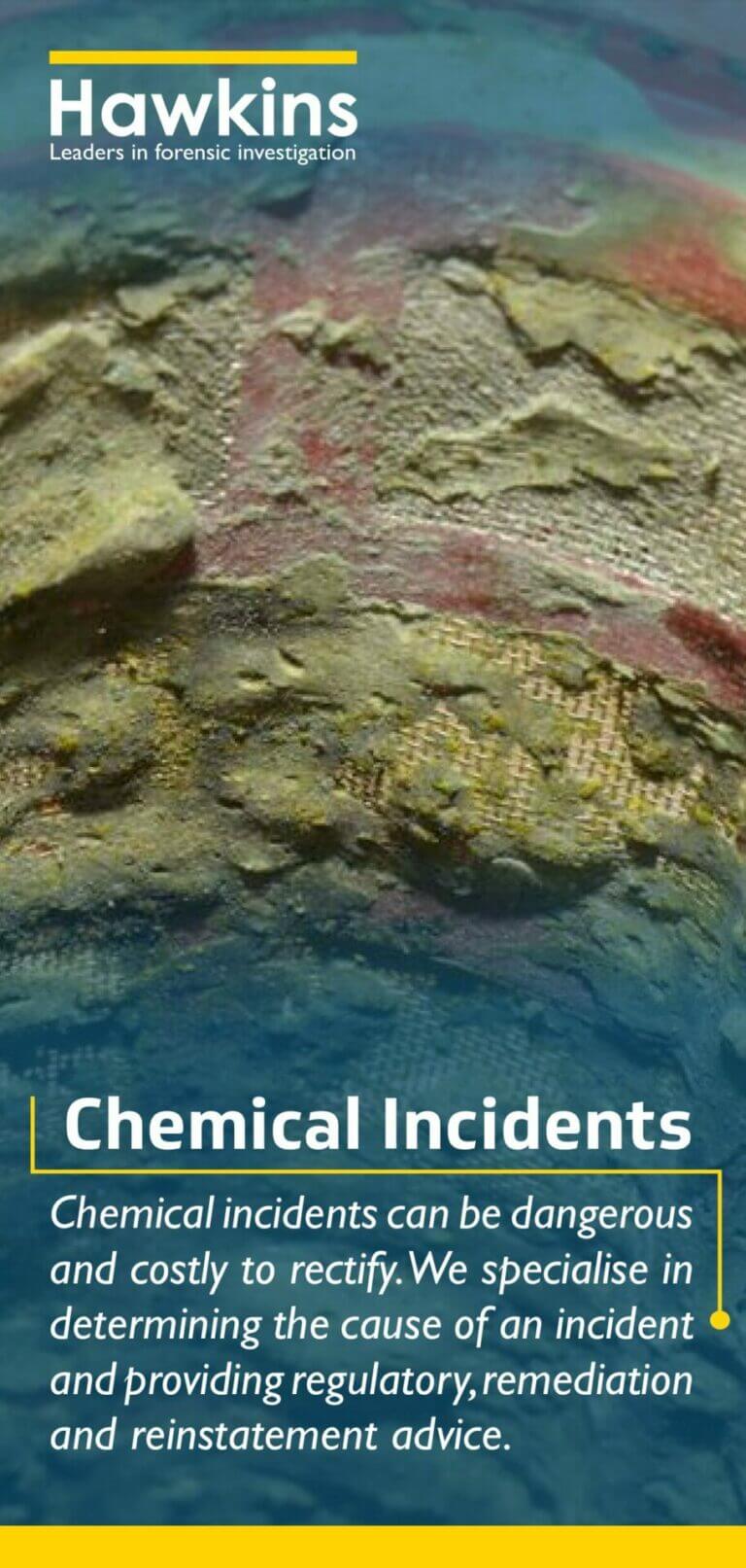 Front cover to the chemicals incidents brochure