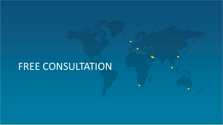 Free consultation new Map image with all locations including Australia, South Africa, Italy and Abu dhabi