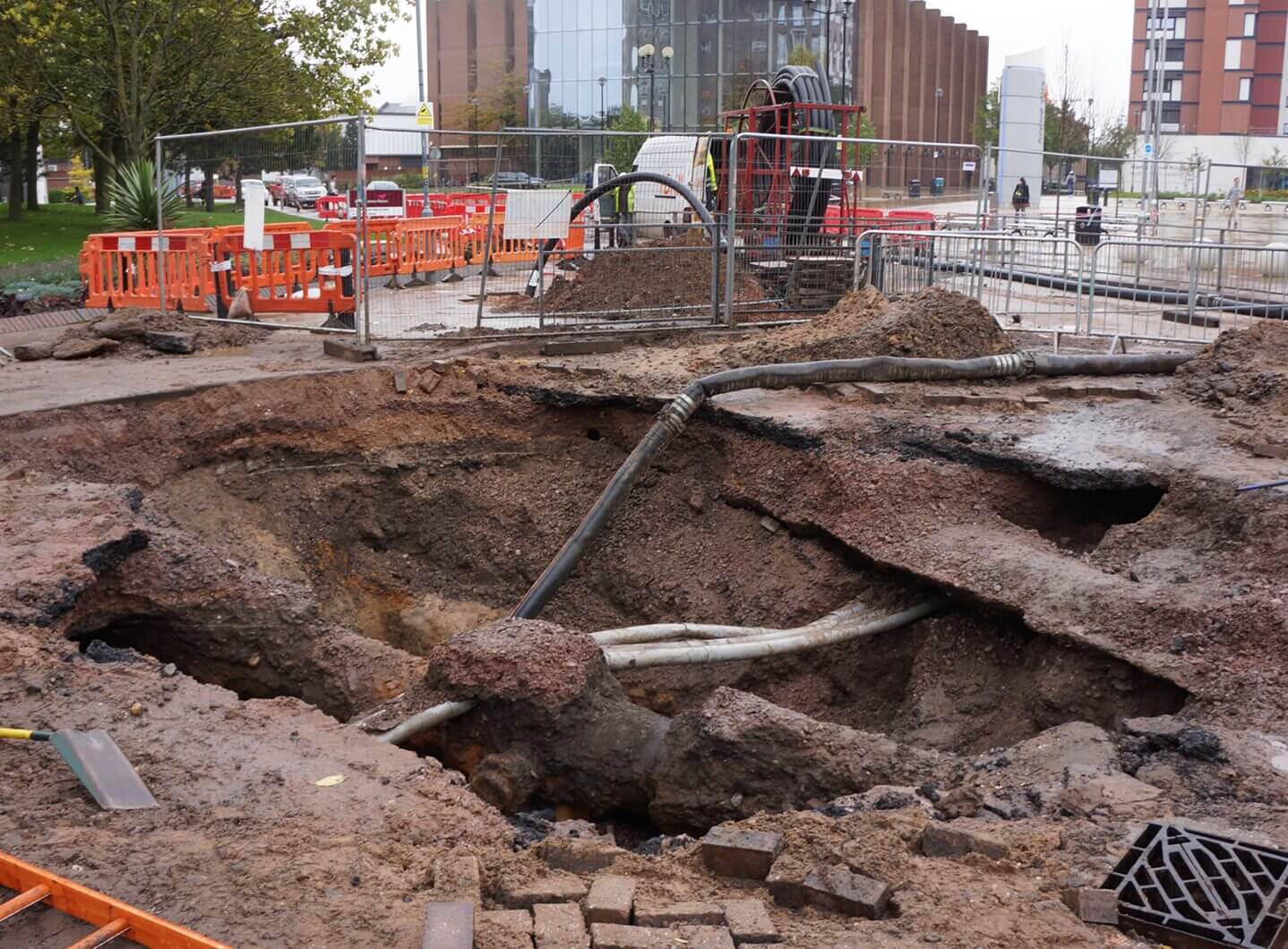 Sink hole - following an escape of water