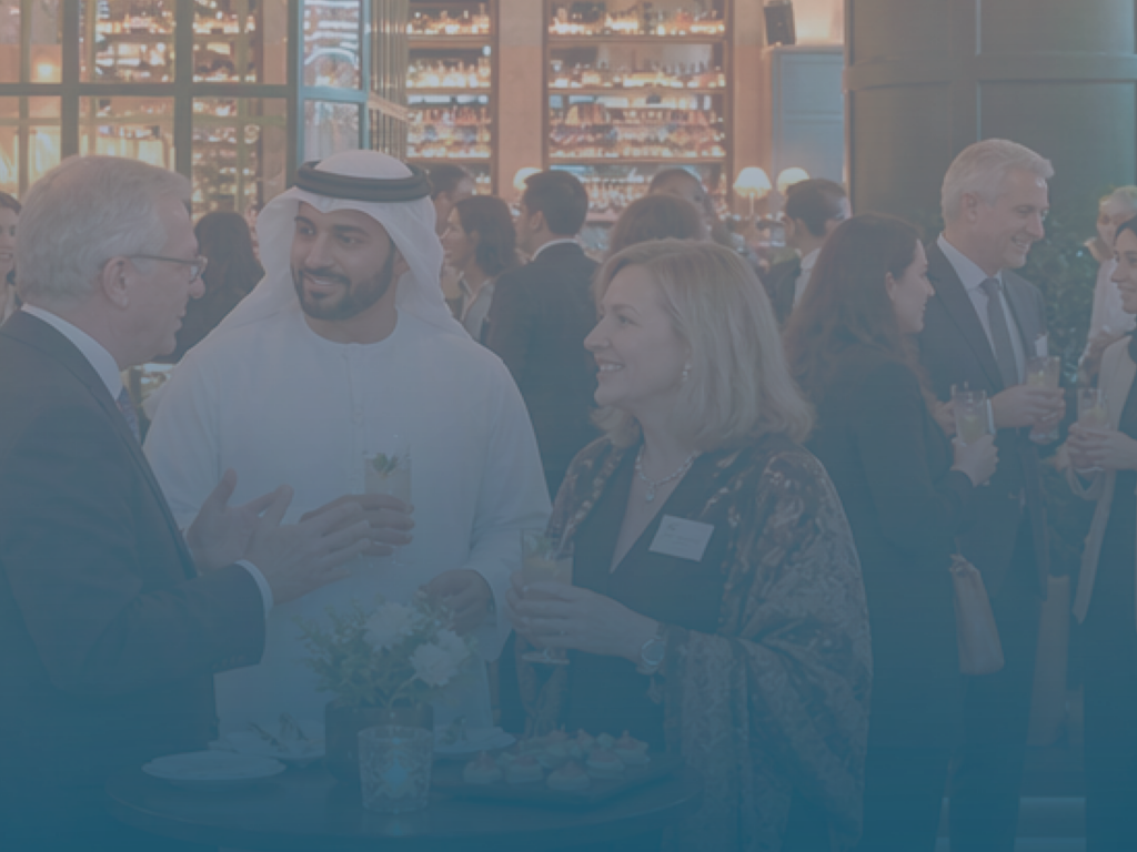 Hawkins networking in the Isabella Cucina Italiana, Dubai